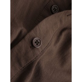 Men Cotton Middle Robe Solid Long Sleeve Hooded T-Shirt