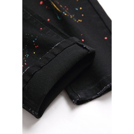 Men's Splash Paint Distressed Slim-fit Jeans
