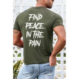 Green Find Peace In The Pain Slim-fit Men's T-shirt