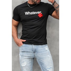 Black Whatever I Don't Care Short Sleeve Men's T Shirt