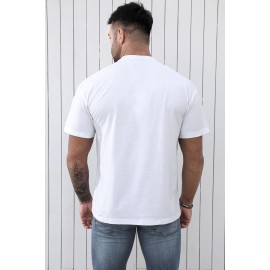White V LONE O-neck Short Sleeve Men's T Shirt