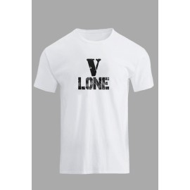 White V LONE O-neck Short Sleeve Men's T Shirt
