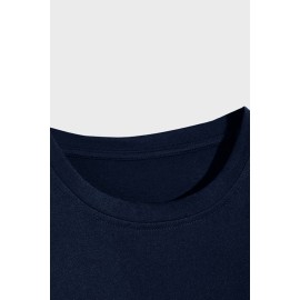 Blue Letters Pattern Print Muscle Fit Short Sleeve Men's T Shirt