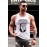 White Hard Rock Guitar Print Slim-fit Men's Tank Top