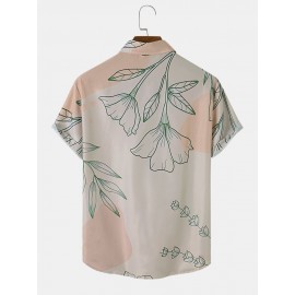 Men Floral Print Vacation Soft Comfy Breathable All Matched Shirts