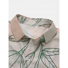 Men Floral Print Vacation Soft Comfy Breathable All Matched Shirts